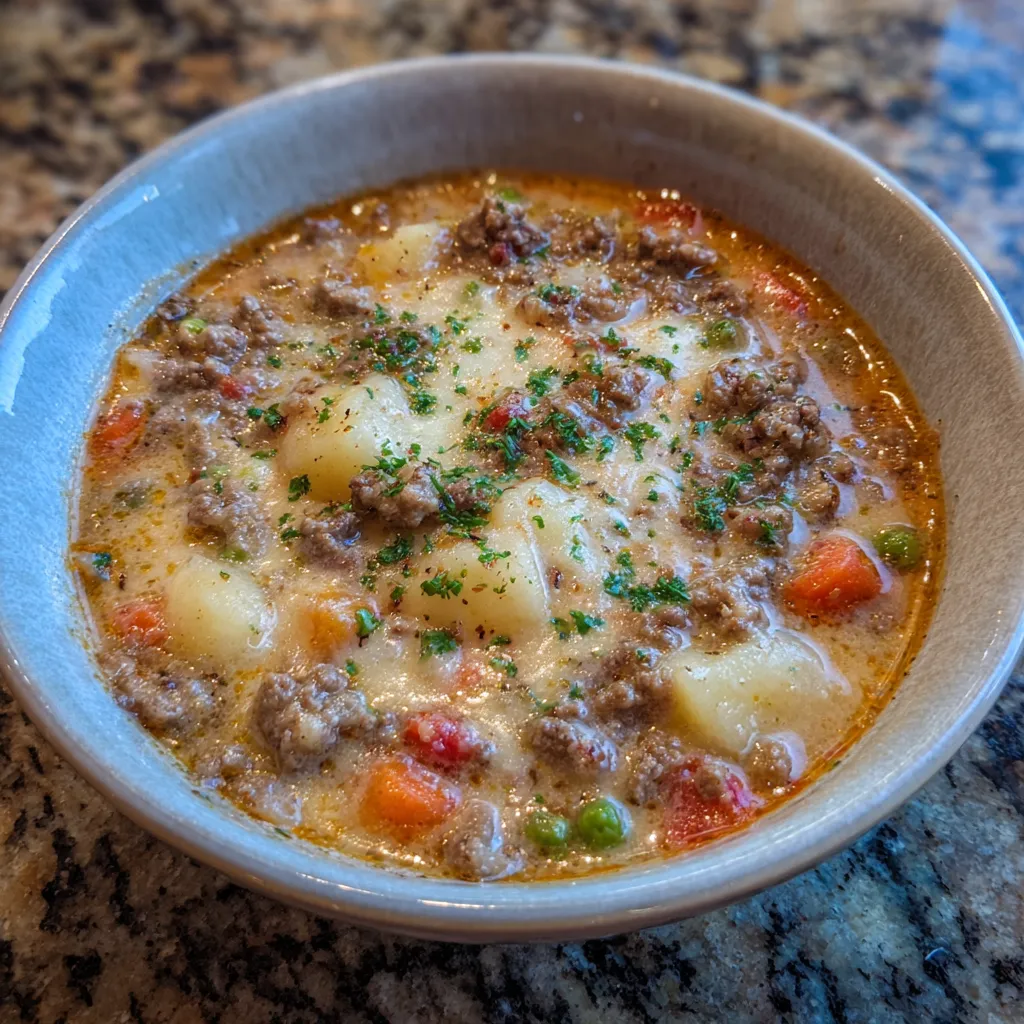 Bowl of soup with bread