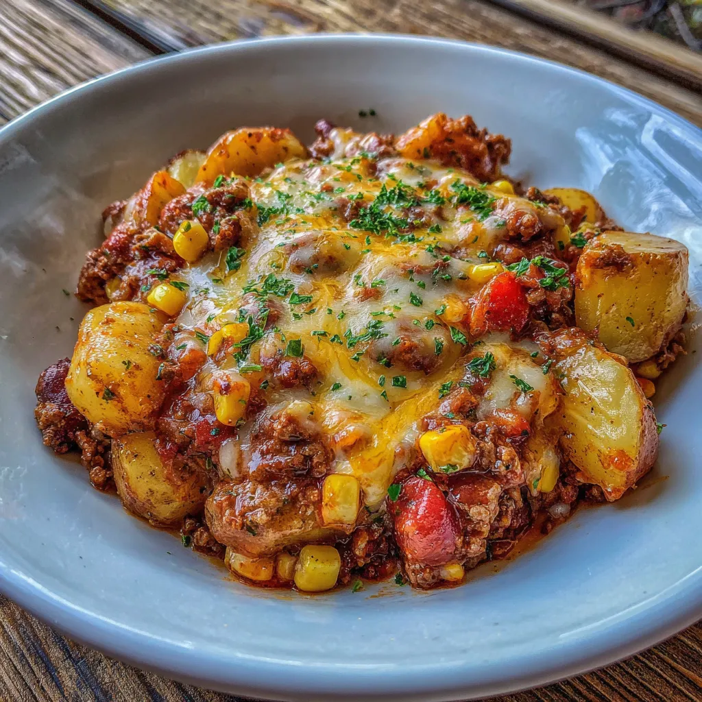 Close-up of casserole serving