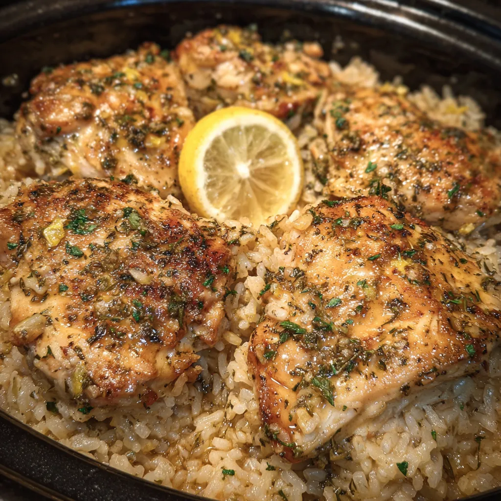 Bowl of lemon chicken rice