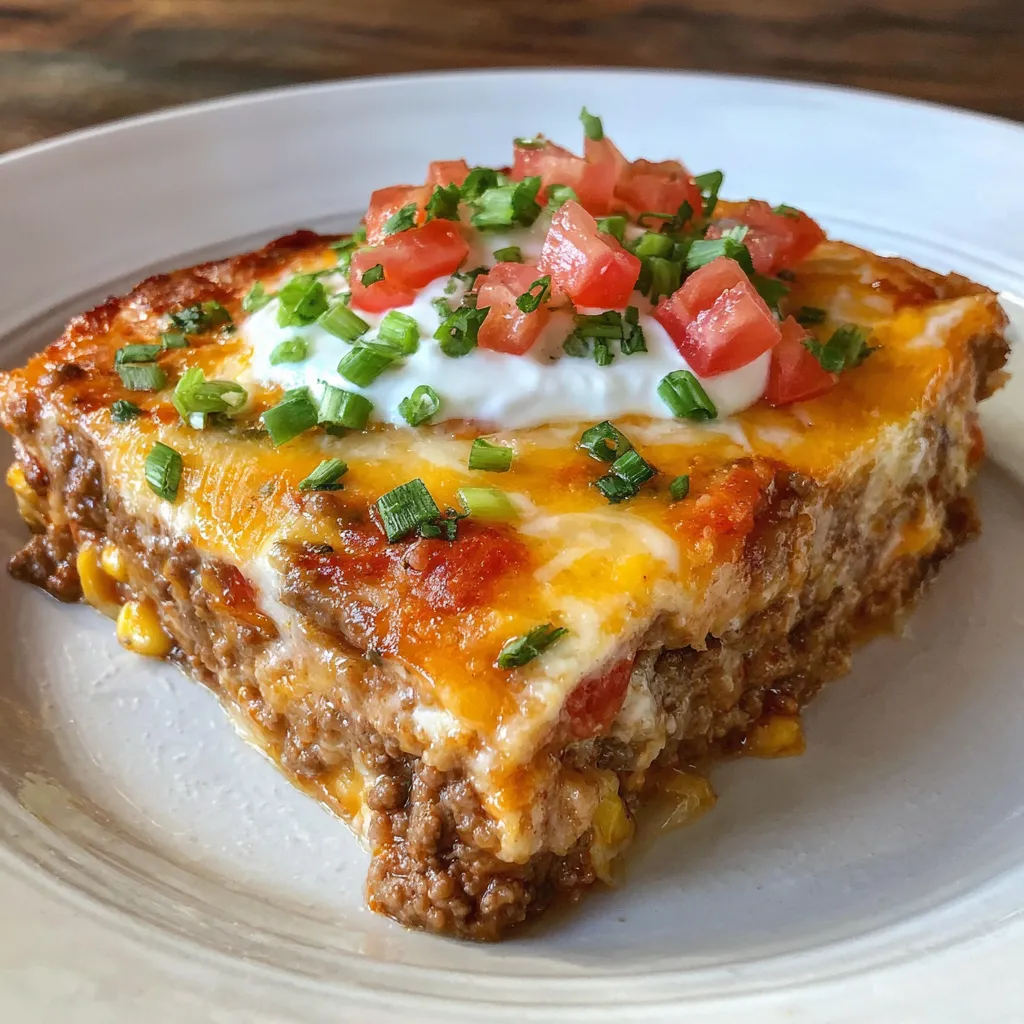 Close-up of taco bake