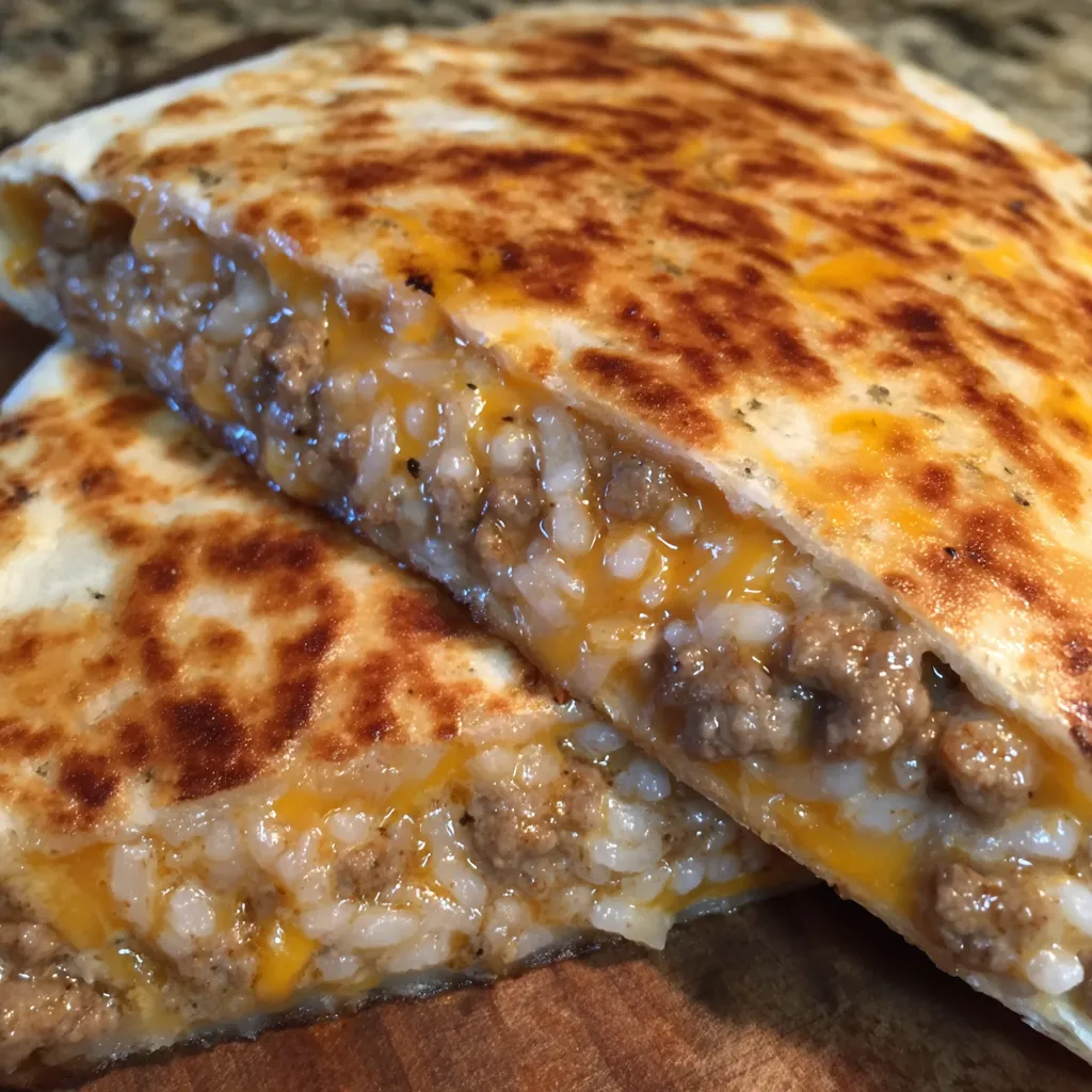 Burritos toasted in skillet