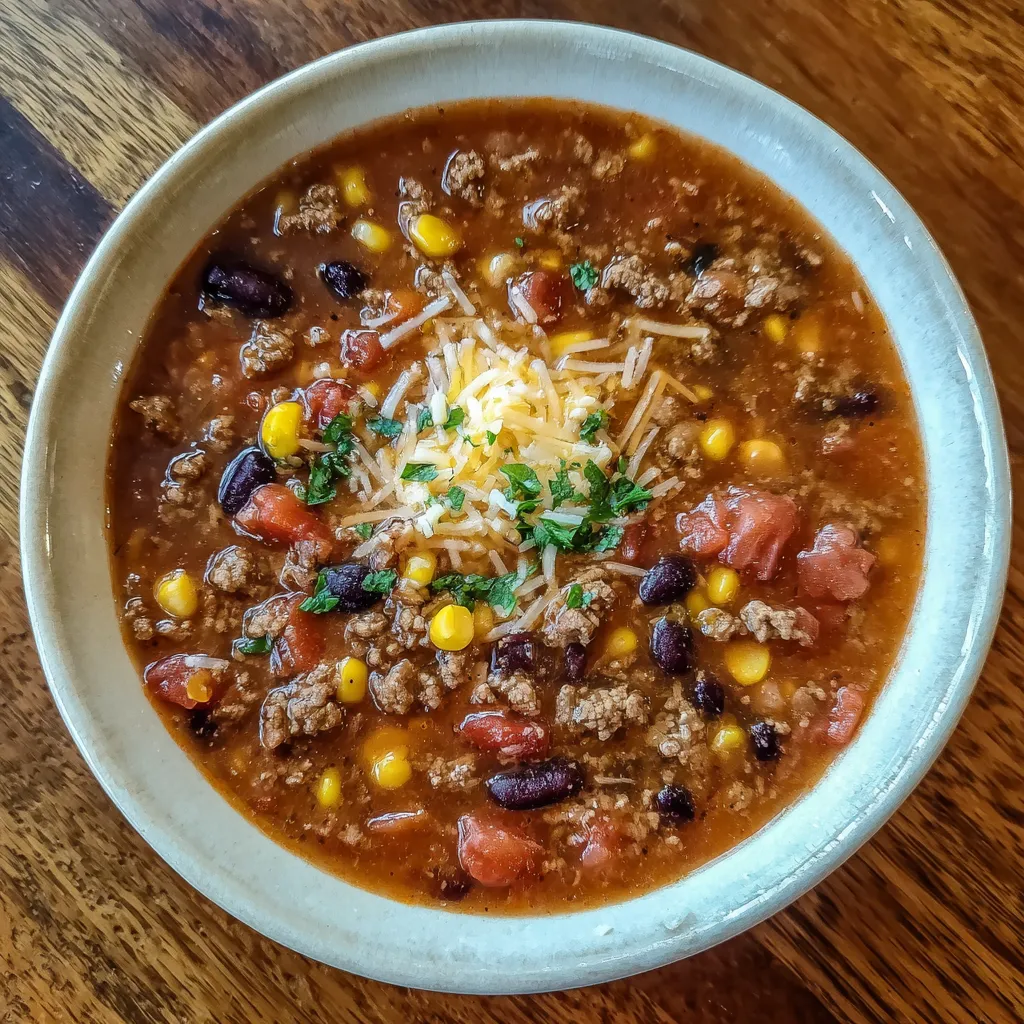 Bowl of taco soup