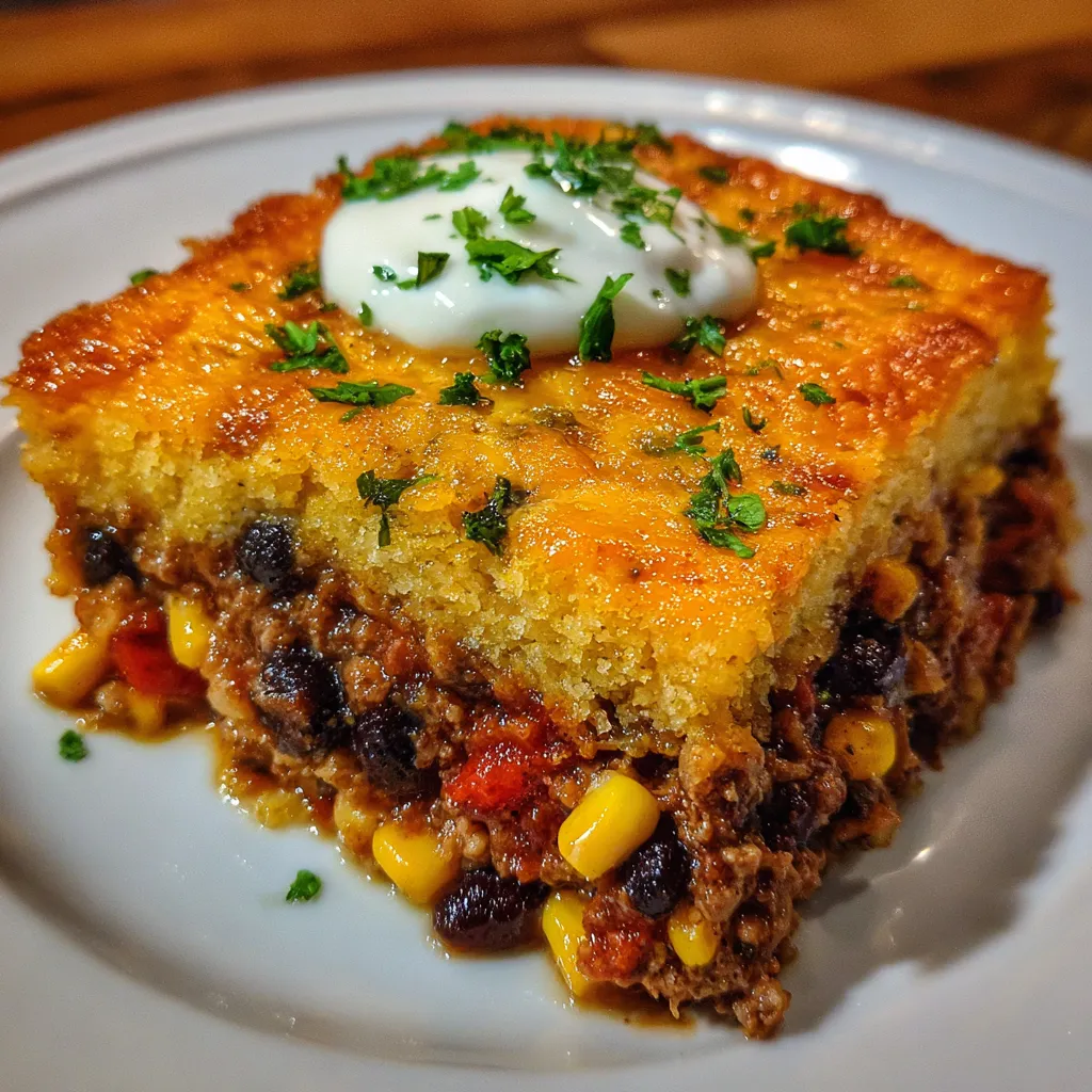 Close-up of cornbread crust