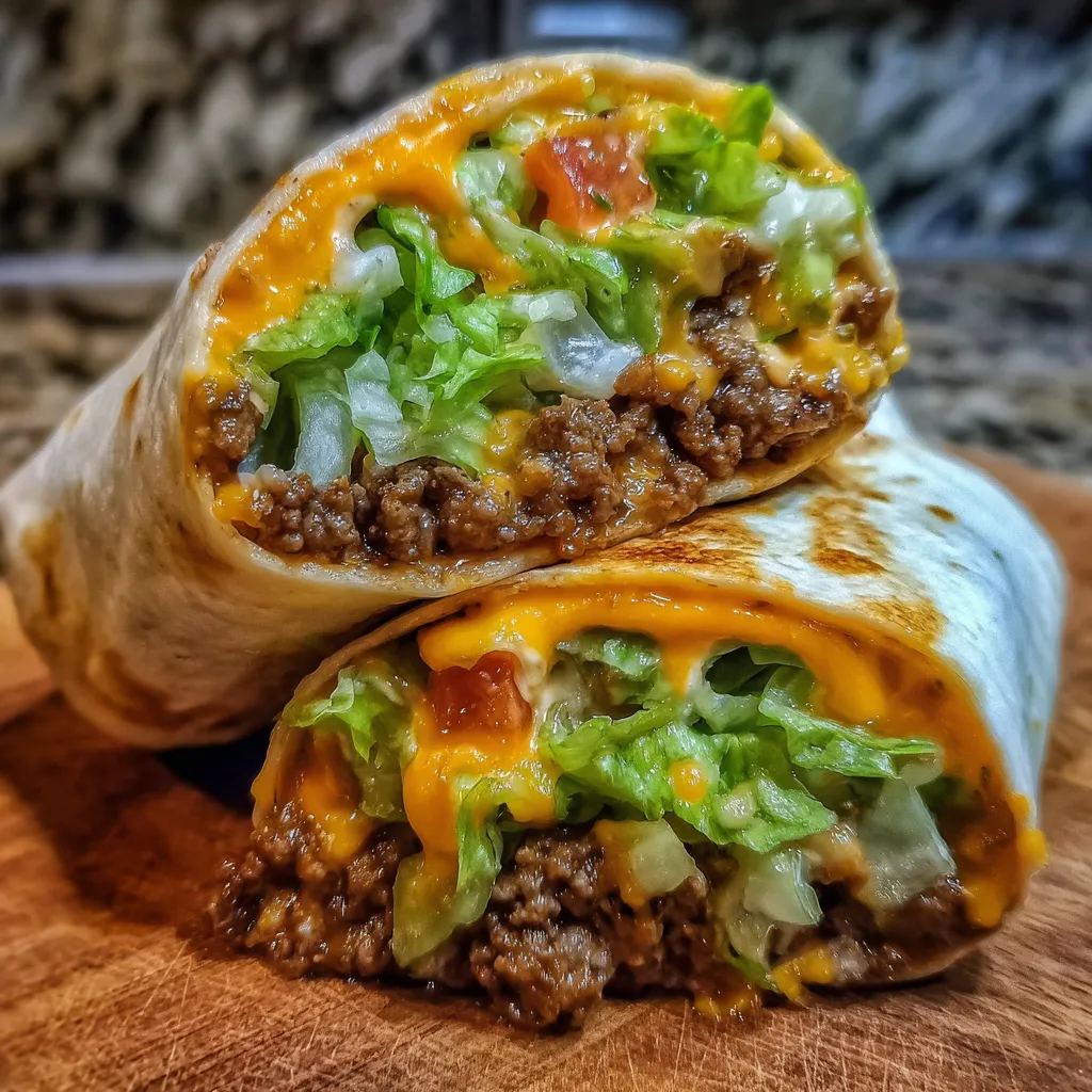 Big Mac wrap cut in half