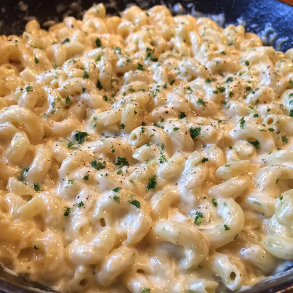 Creamy herb mac and cheese bowl