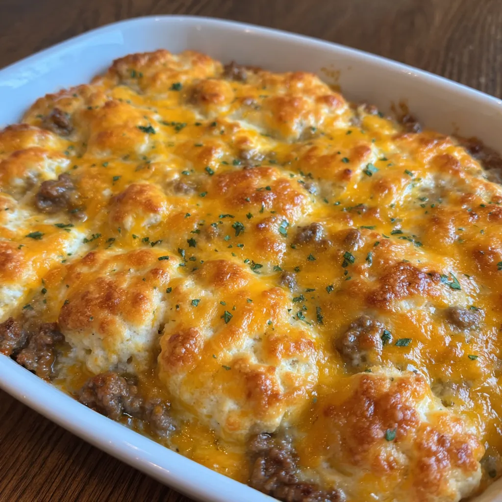 Serving of hamburger casserole