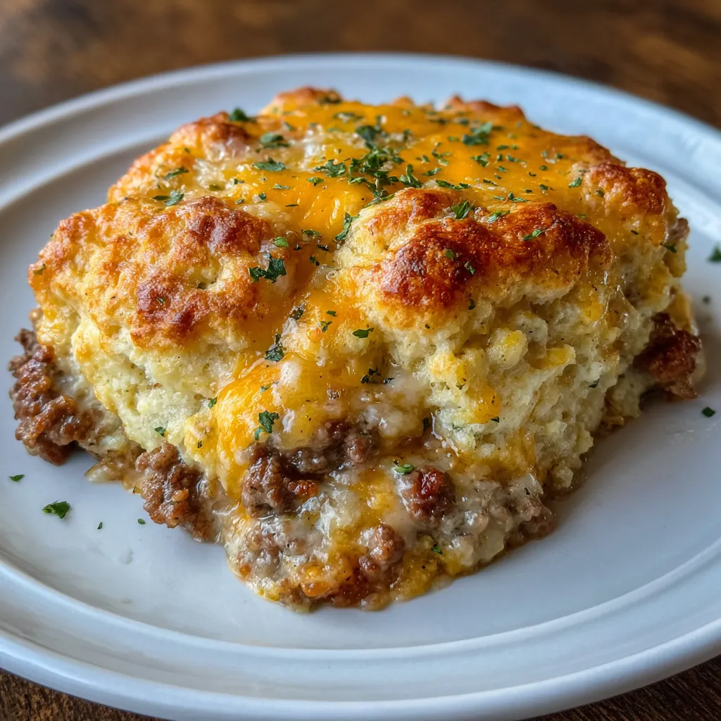 Cheddar Bay hamburger casserole