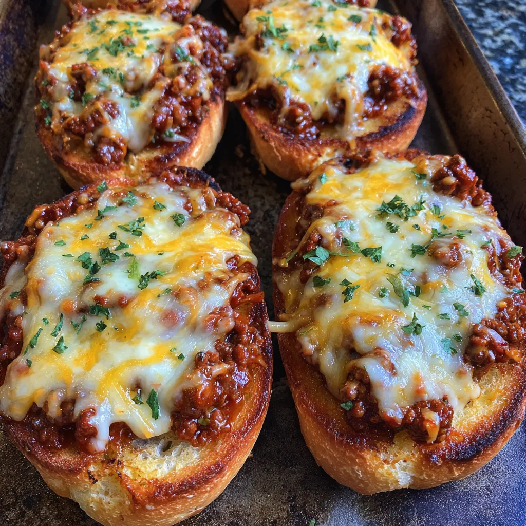 Open faced sloppy joe melt