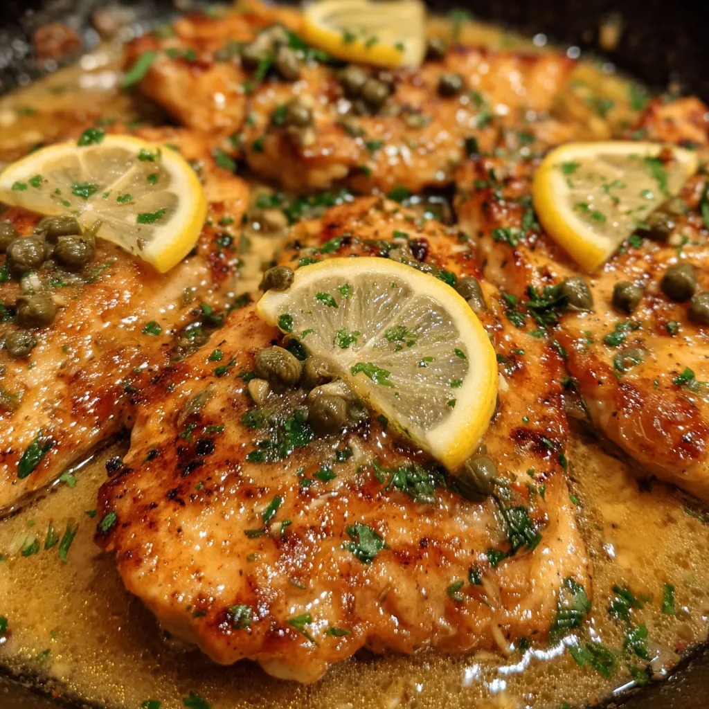 Restaurant style chicken piccata pasta