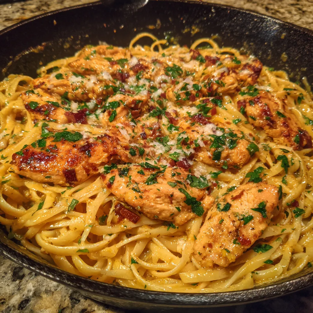 Cowboy butter chicken linguine