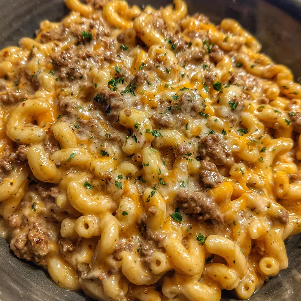 Beef cheddar ranch pasta