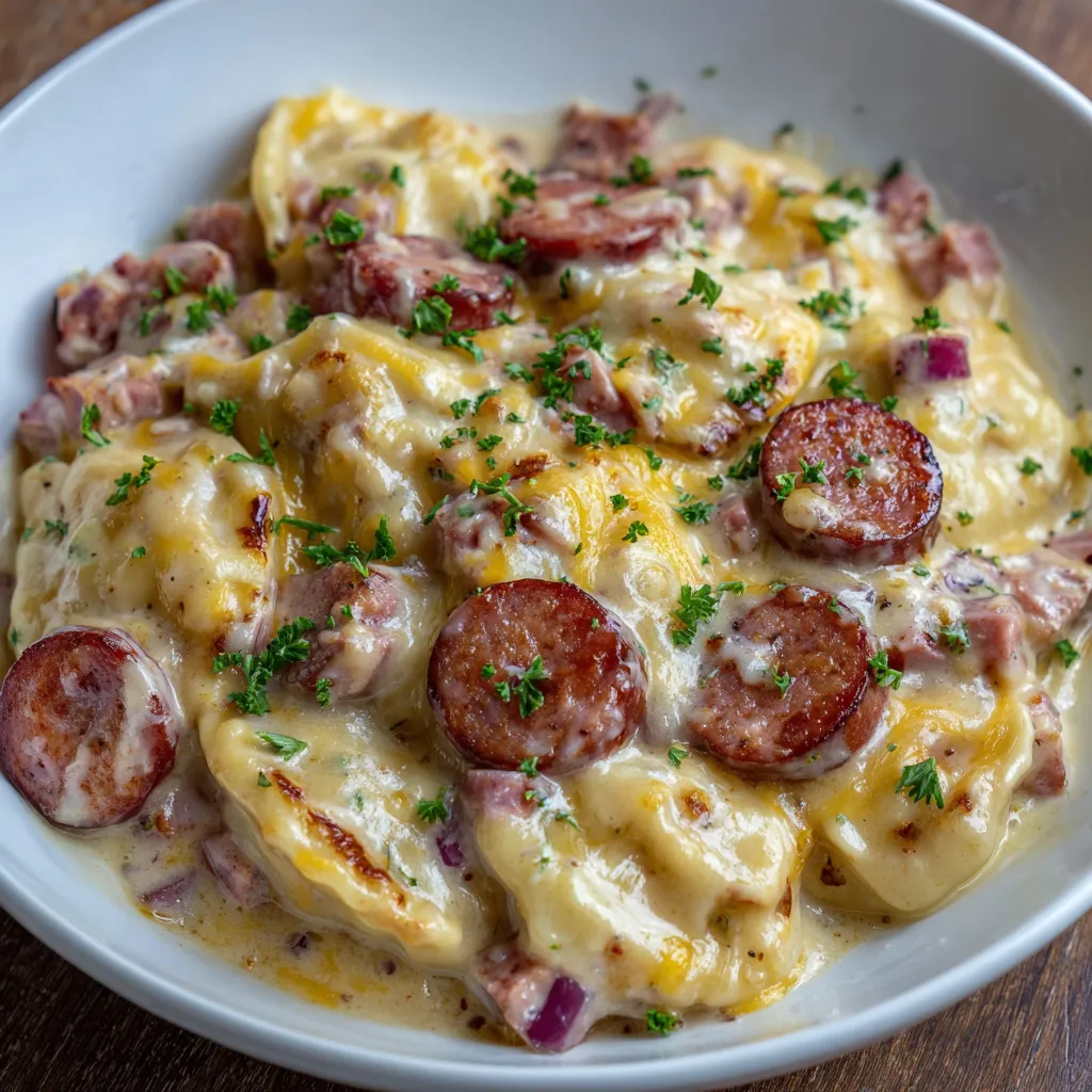 Creamy pierogi casserole