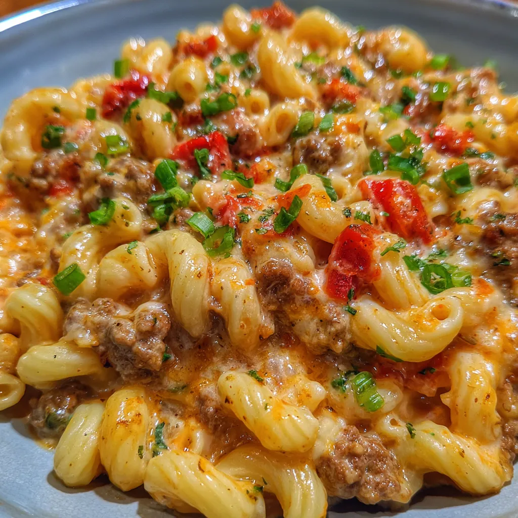 One pot Rotel pasta skillet