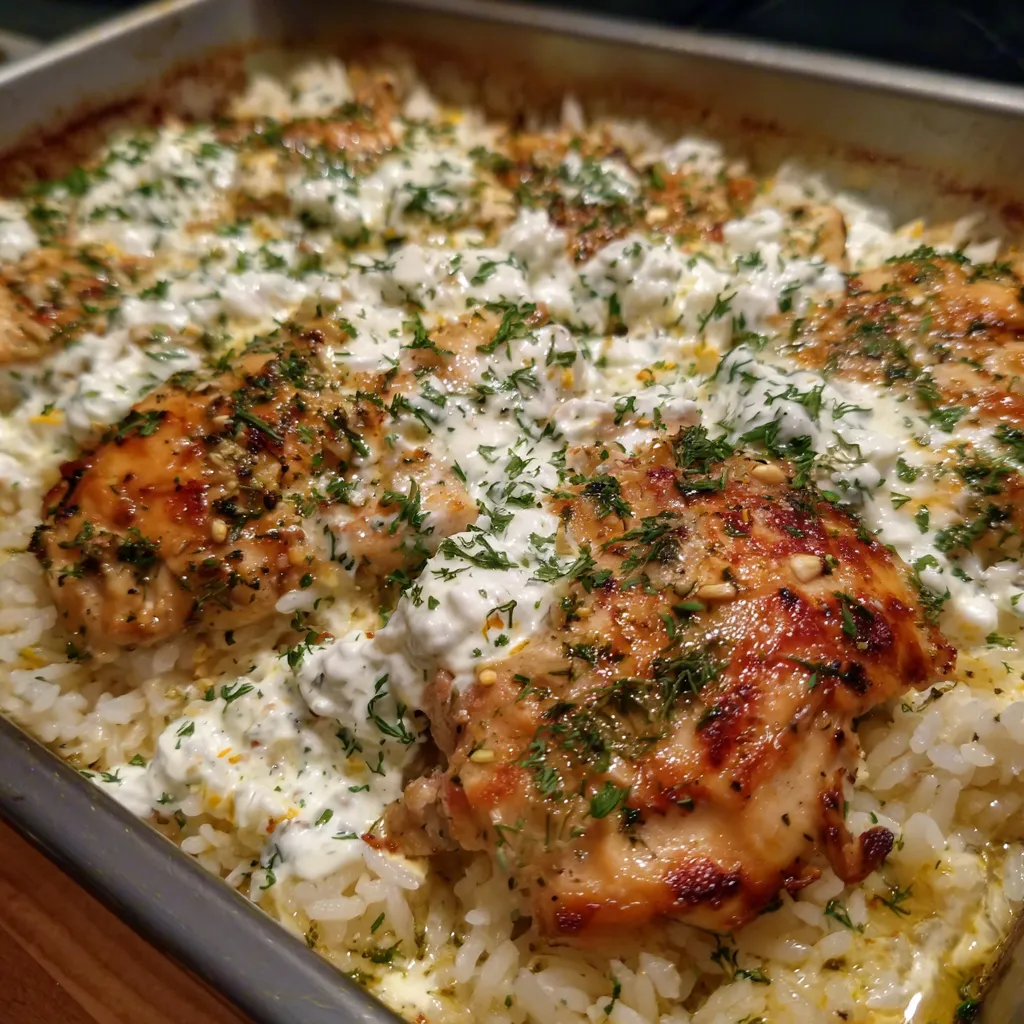 Mediterranean chicken rice casserole