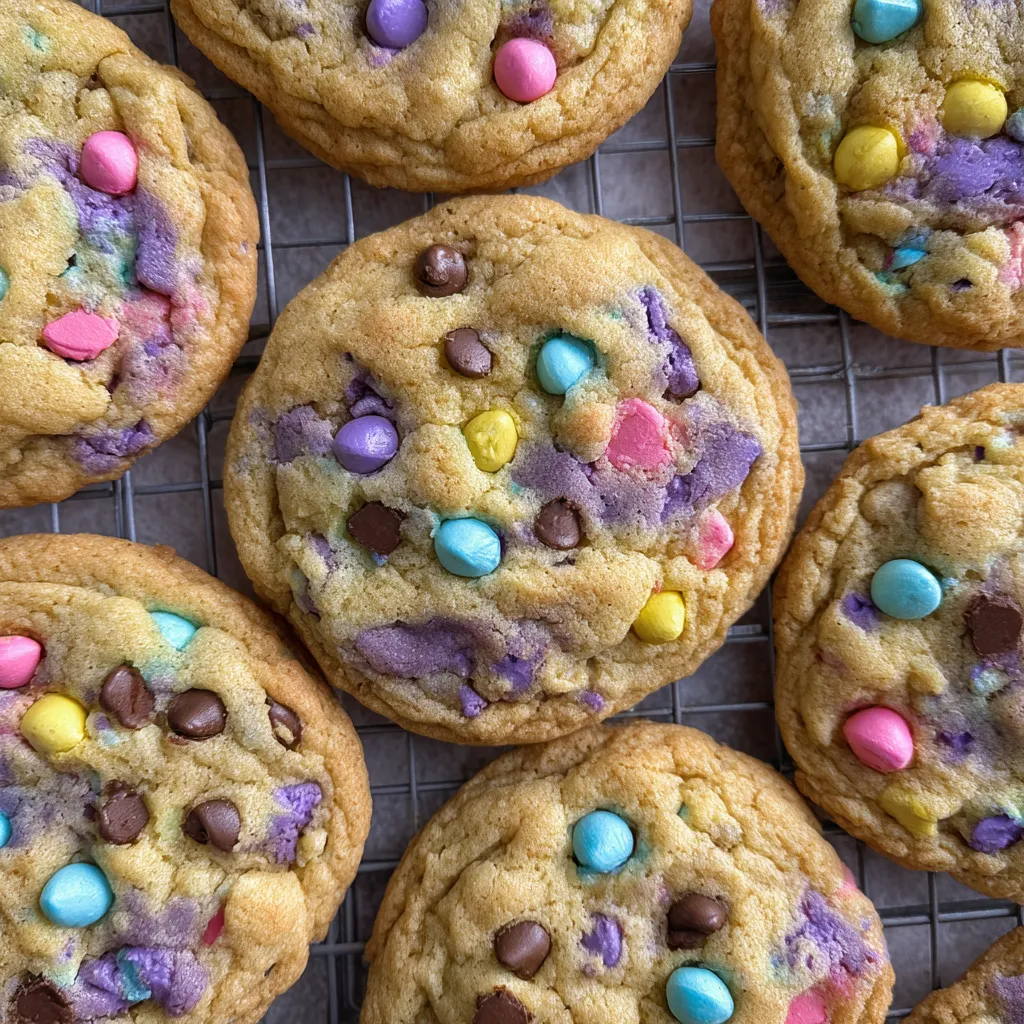 Colorful marbled chocolate chip cookies