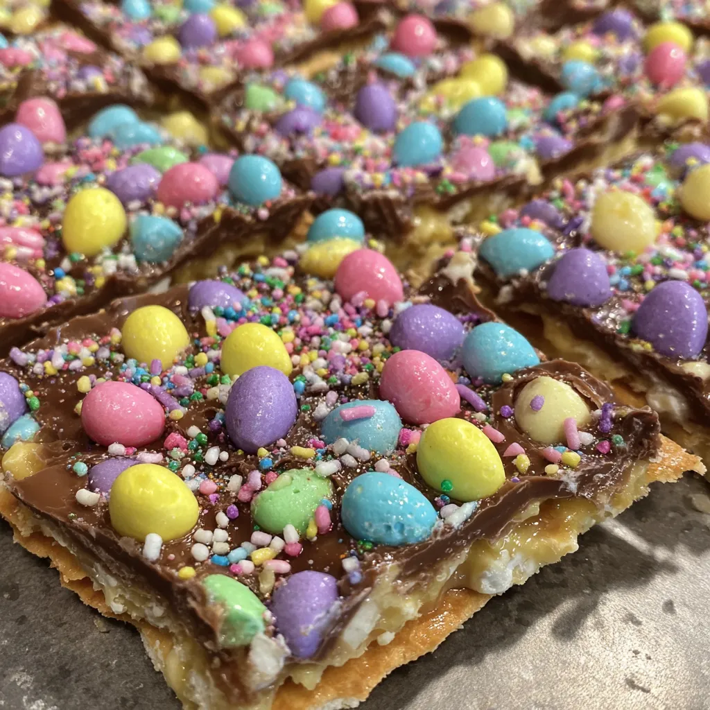 Easter crack candy pastel bark