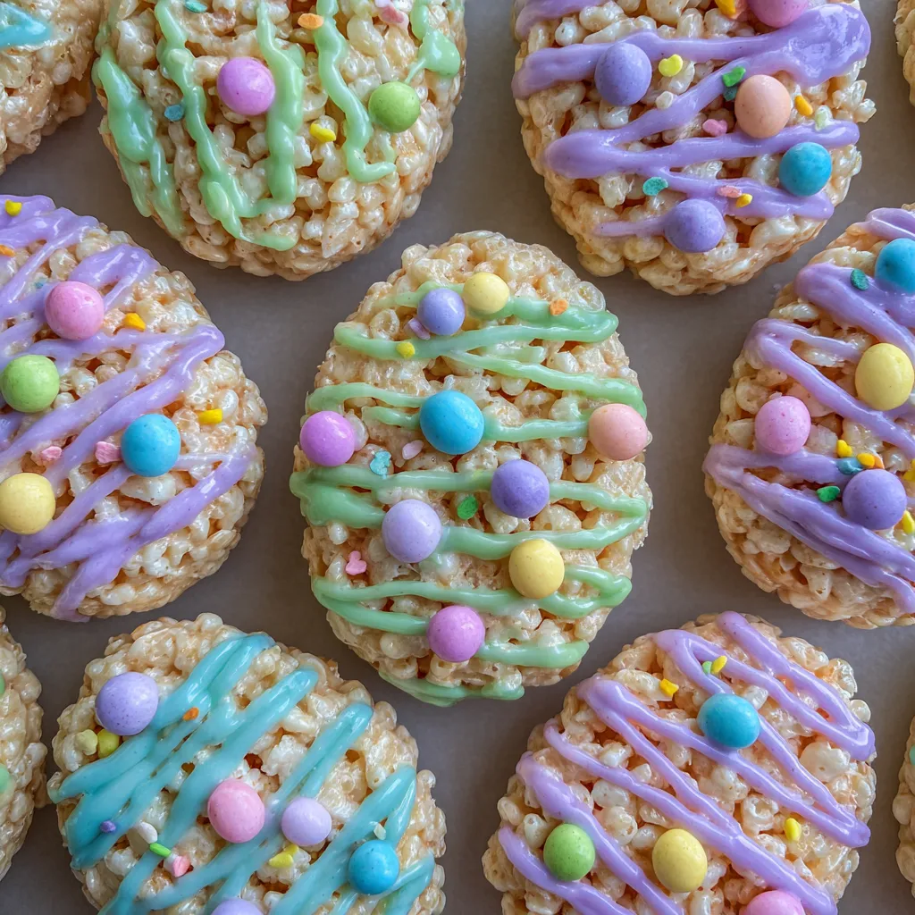 Easter rice krispie treats with icing