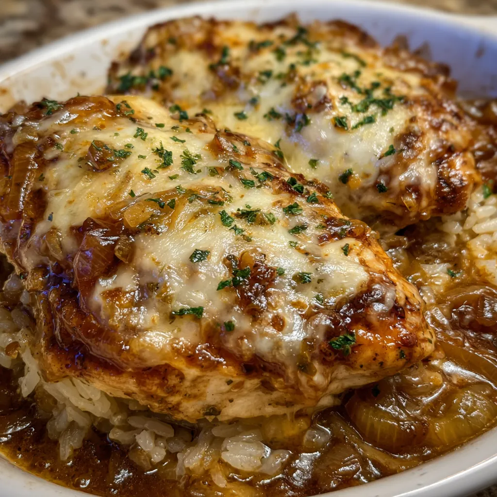 Chicken rice casserole french onion