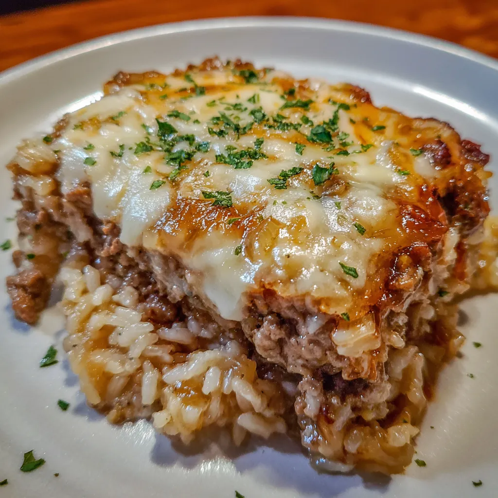 French onion beef rice casserole