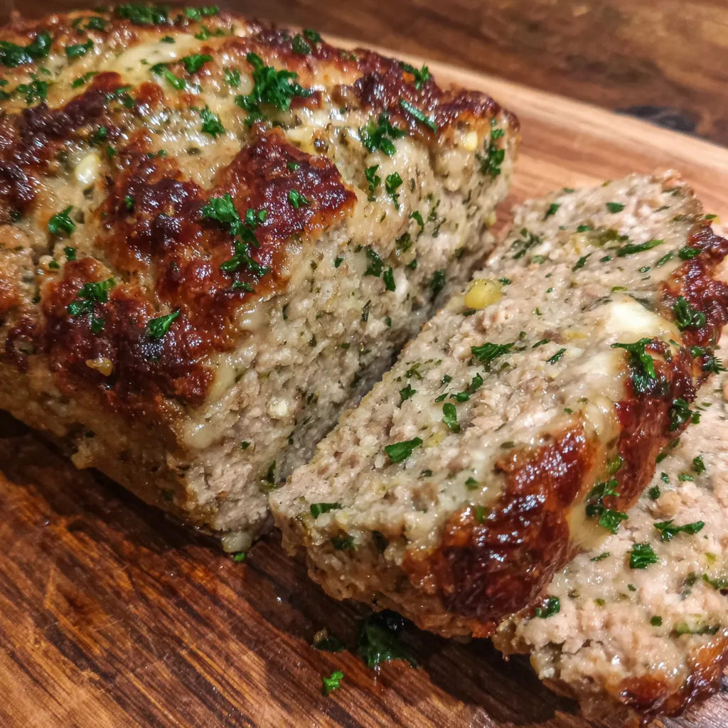 Garlic parmesan chicken meatloaf