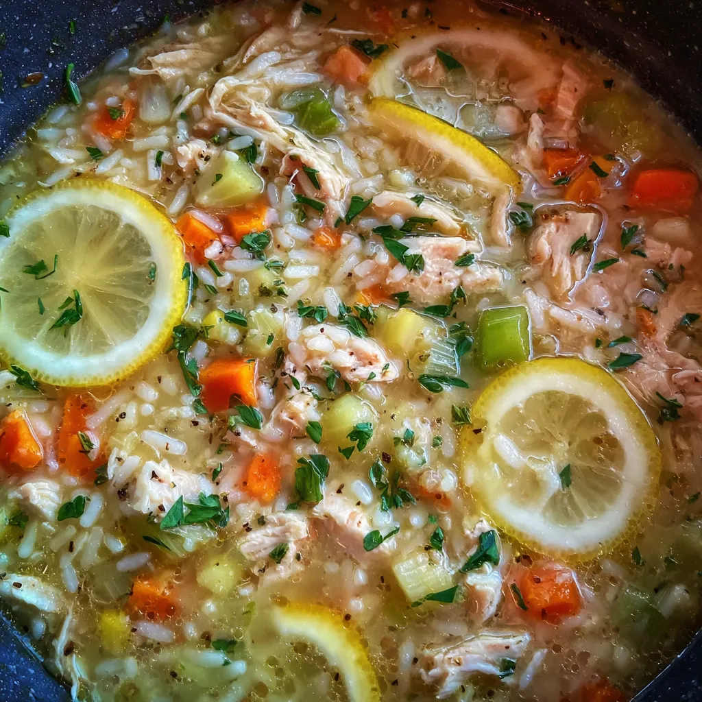 Greek chicken soup with lemon
