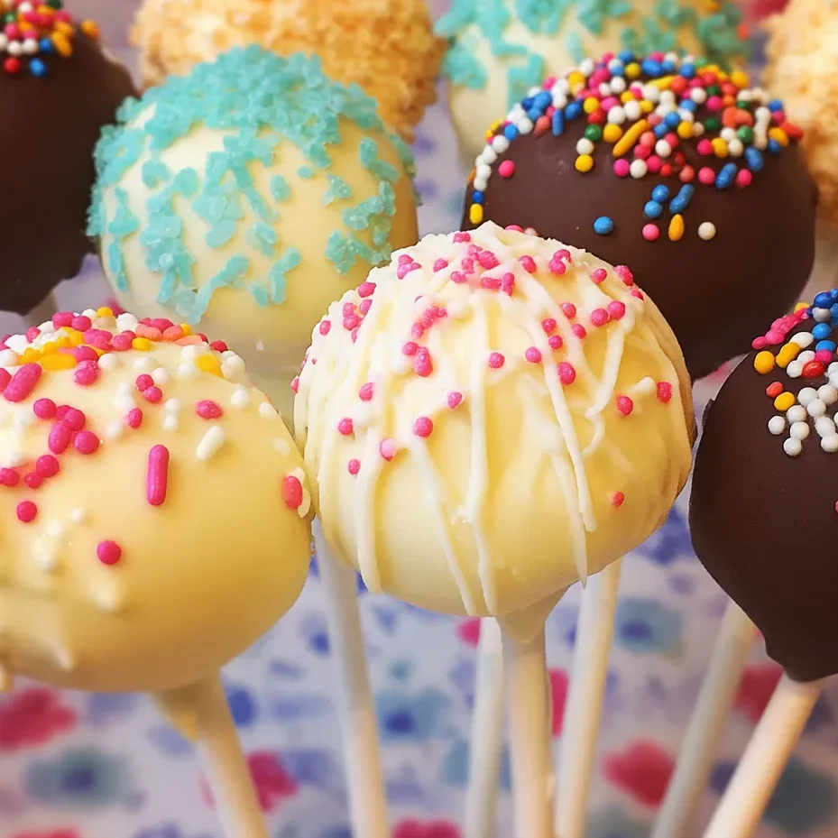 Homemade cake pops decorated