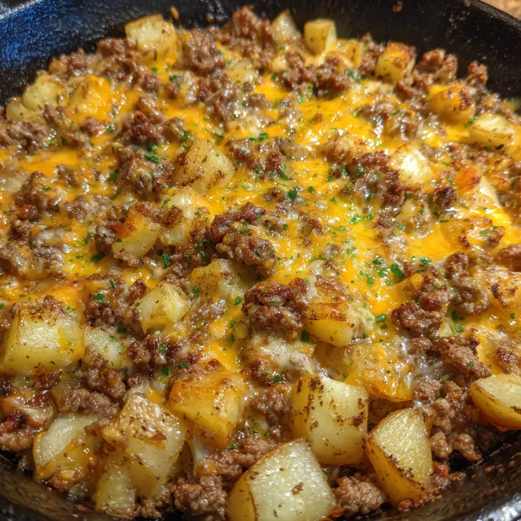 Ground beef potato skillet dinner