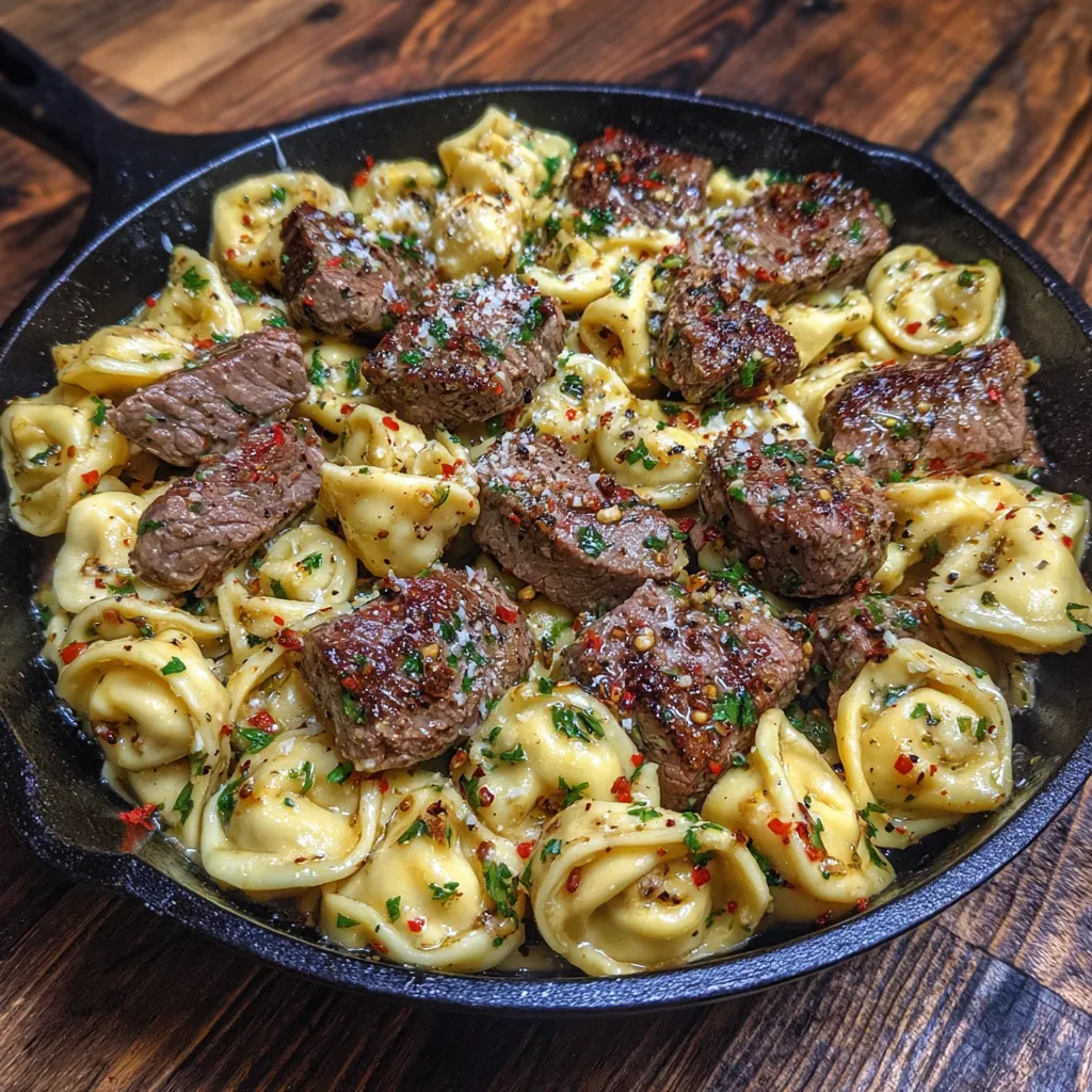 Cowboy butter steak bites tortellini