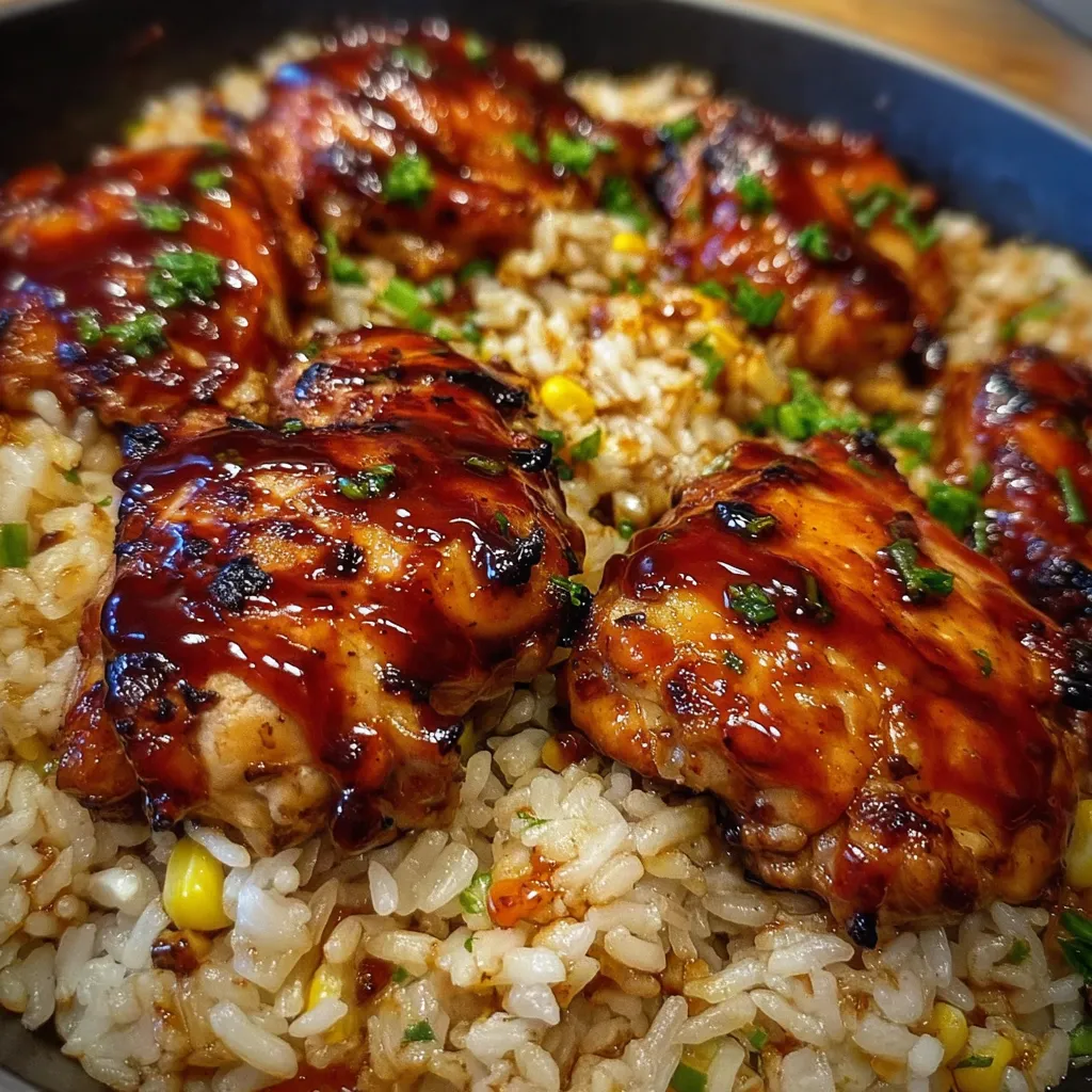 Honey BBQ chicken rice bake