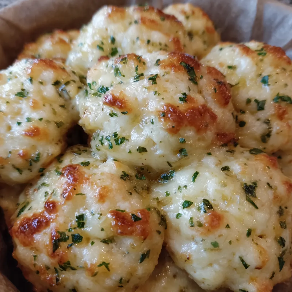 Baked garlic cheese balls appetizer
