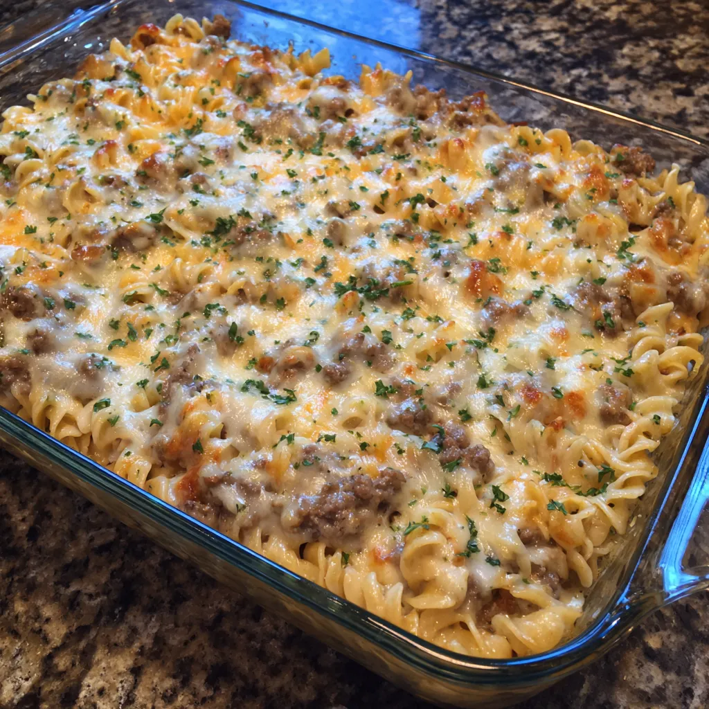 Serving of budget casserole
