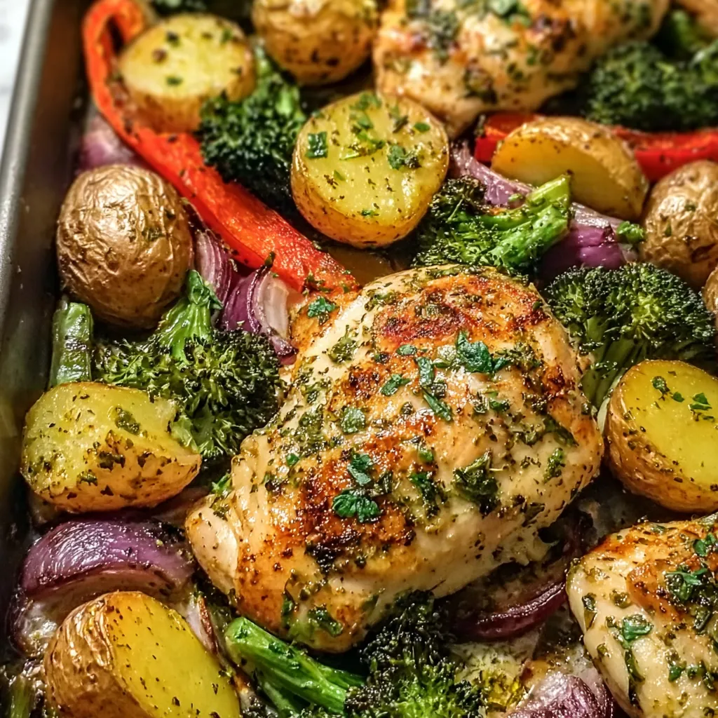 Easy sheet pan chicken veggies