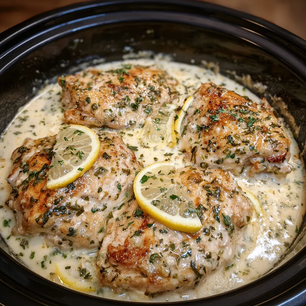 Lemon garlic cream chicken crockpot