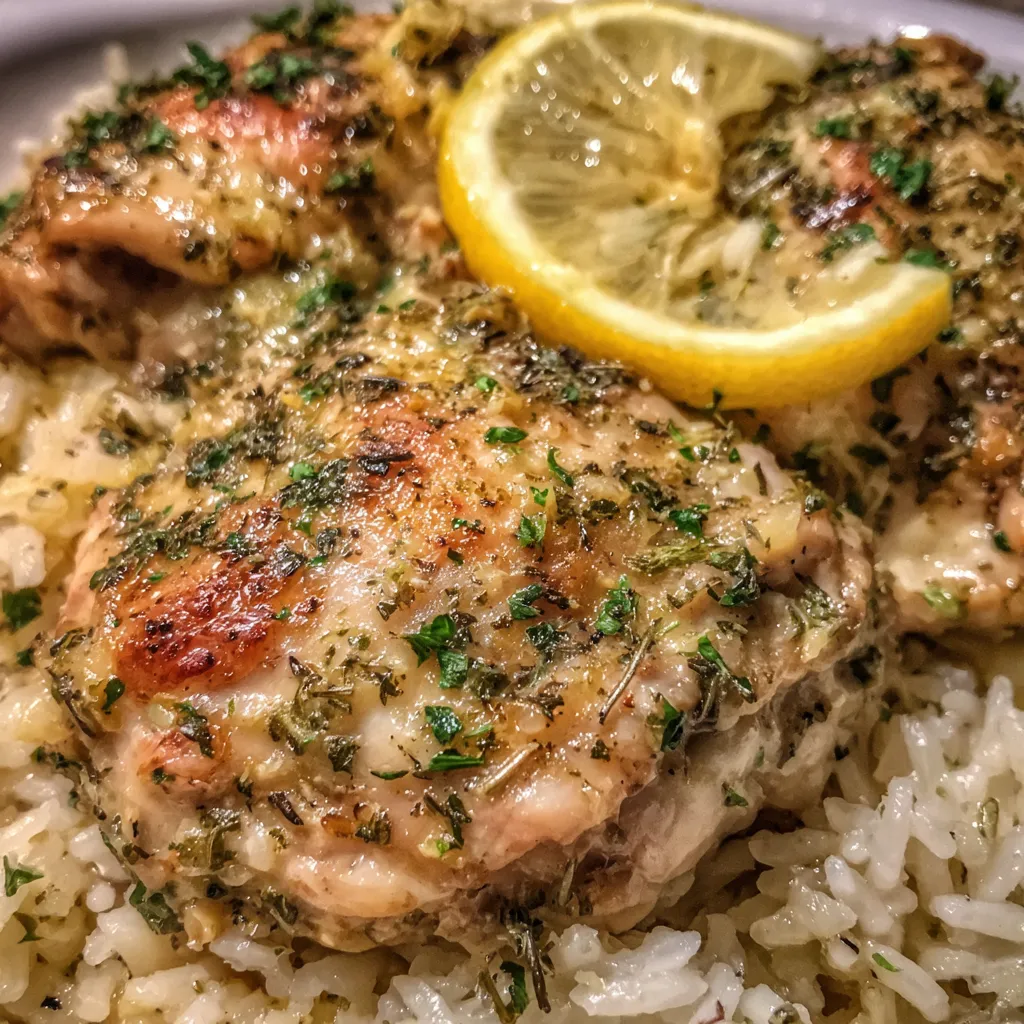 Crockpot lemon chicken rice