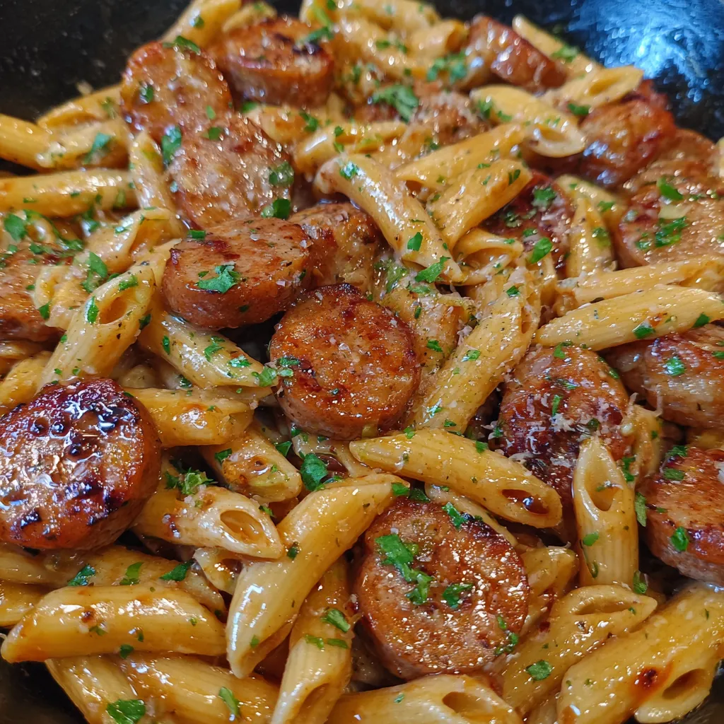 One pan sausage pasta dinner