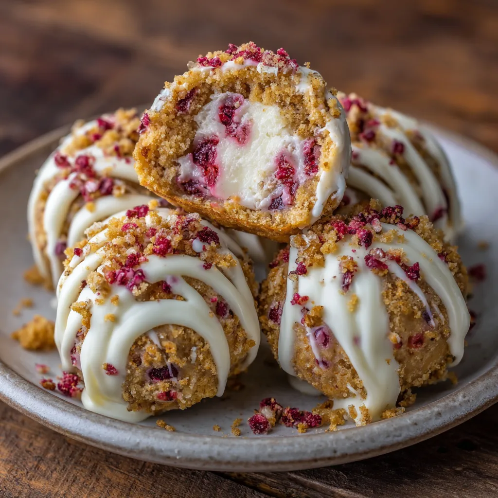 Strawberry crunch bites dessert