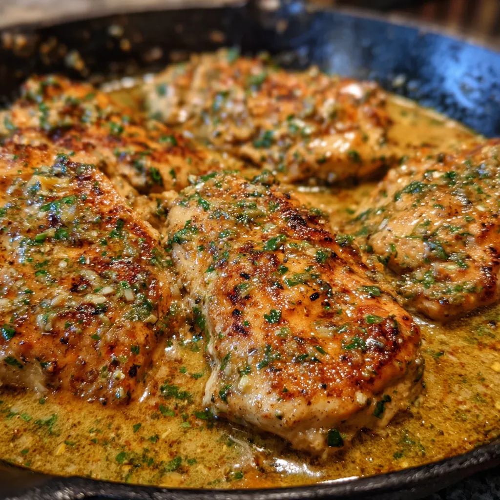 Butter chicken skillet with herbs