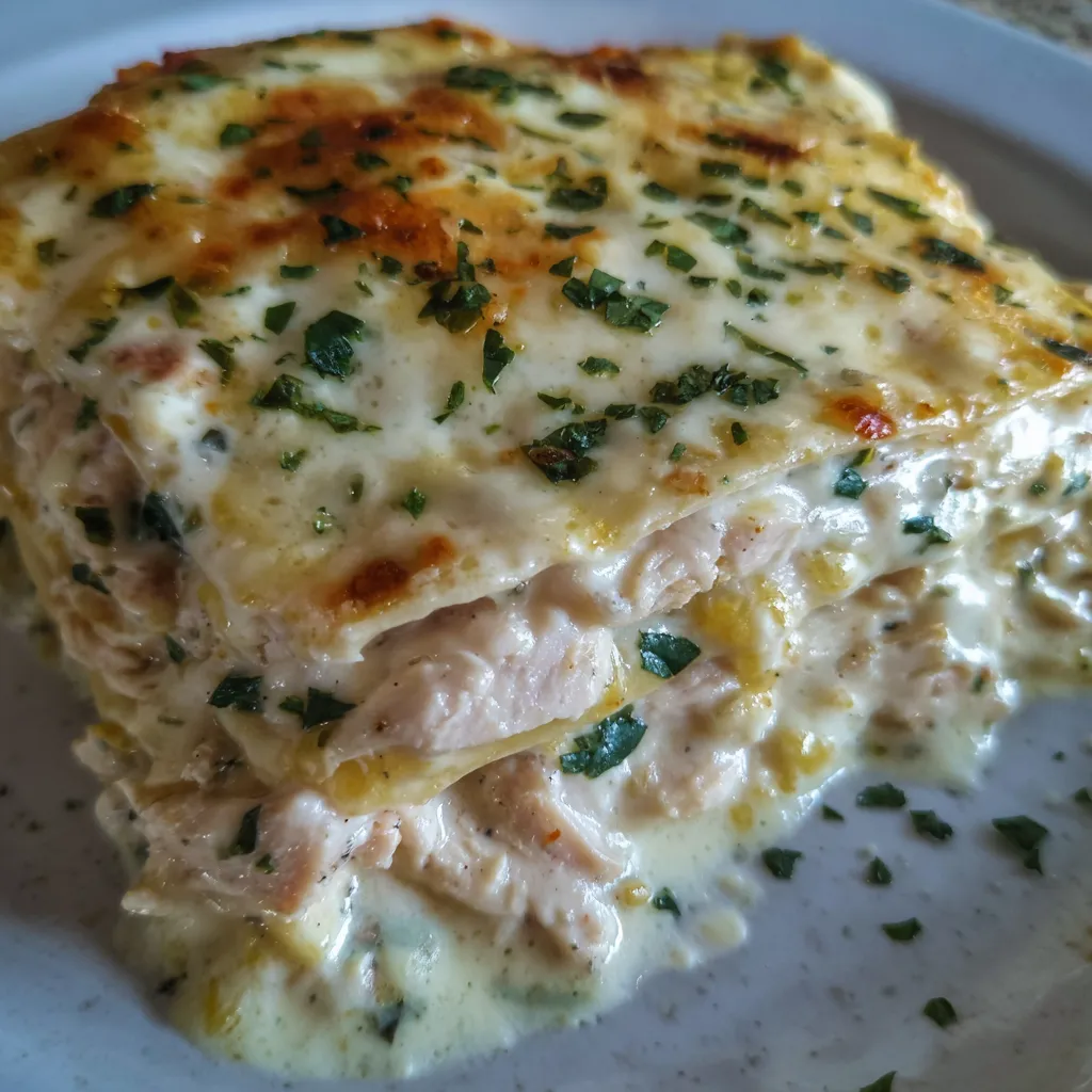 Creamy white enchilada bake