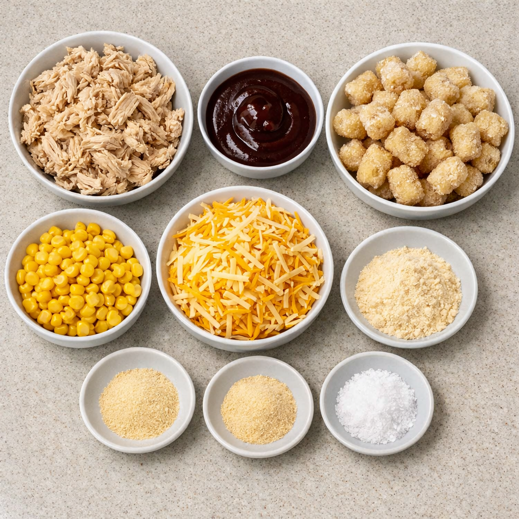 BBQ Chicken Tater Tot Casserole