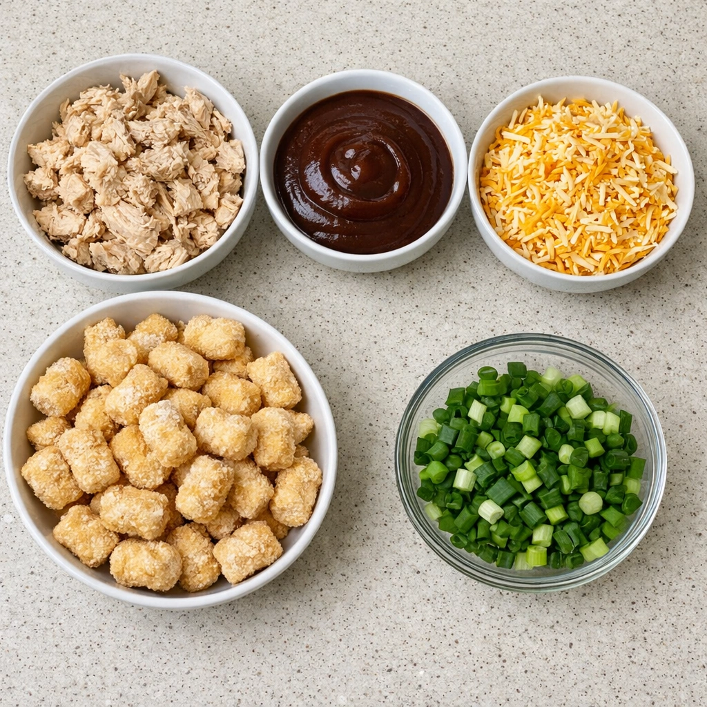 BBQ Chicken Tater Tot Casserole