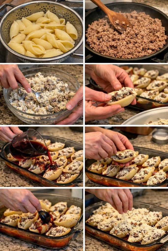 Beef-Stuffed Shells with Creamy Ricotta