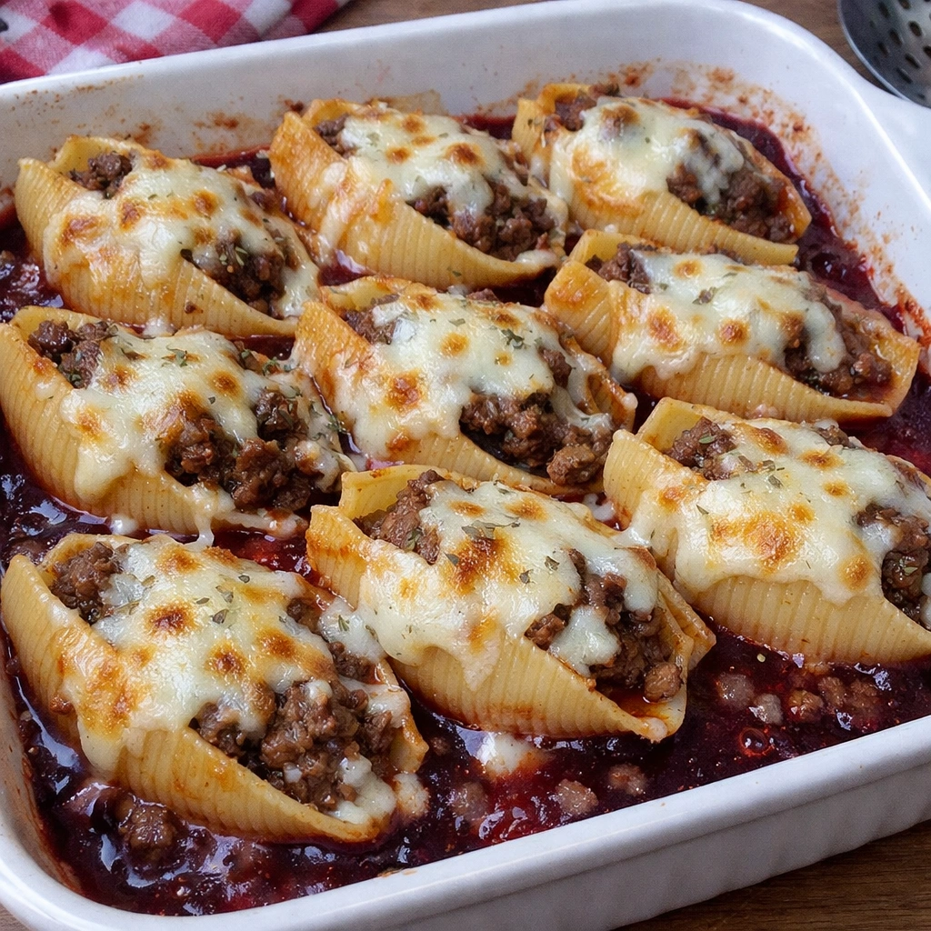 Beef-Stuffed Shells with Creamy Ricotta