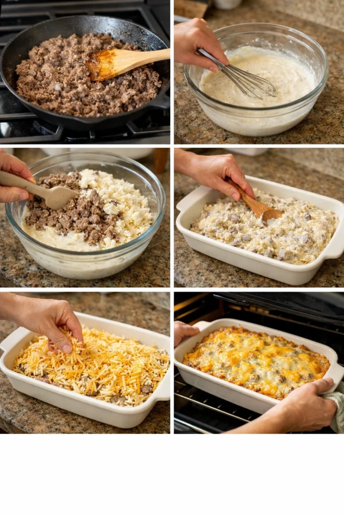Best Ever Hamburger Hashbrown Casserole