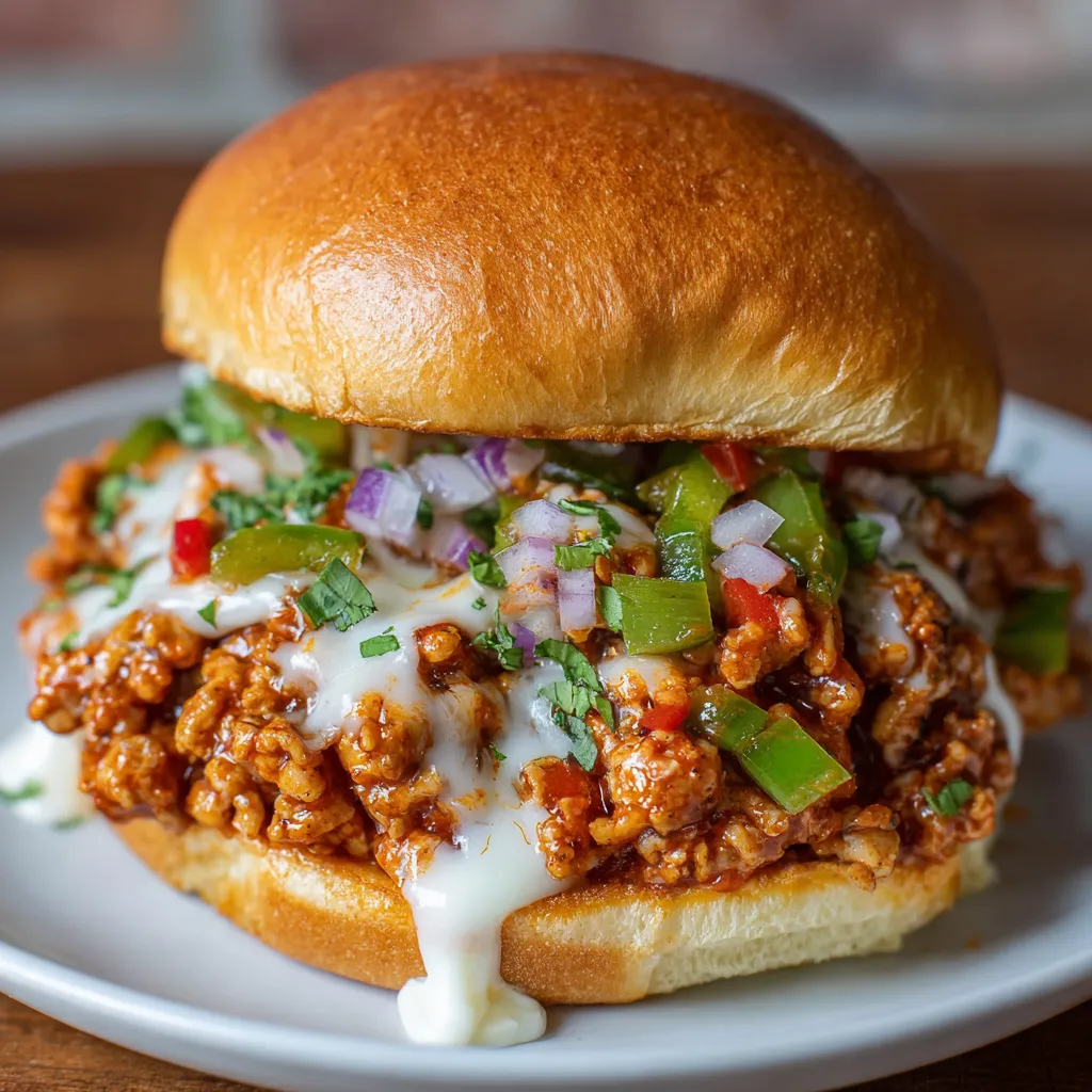 Sloppy joe with creamy cheese sauce