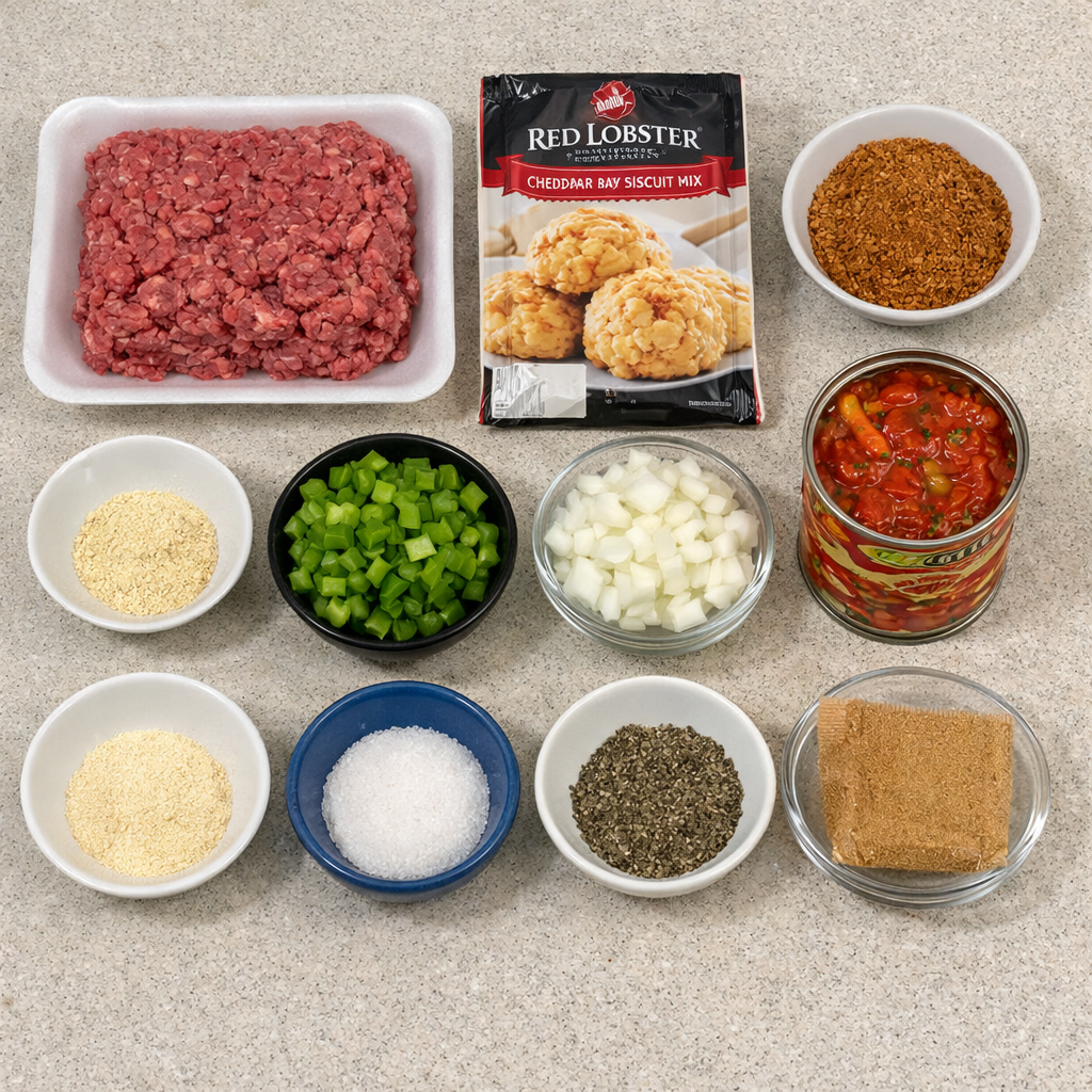 Cheddar Bay Biscuit Ground Beef Cobbler