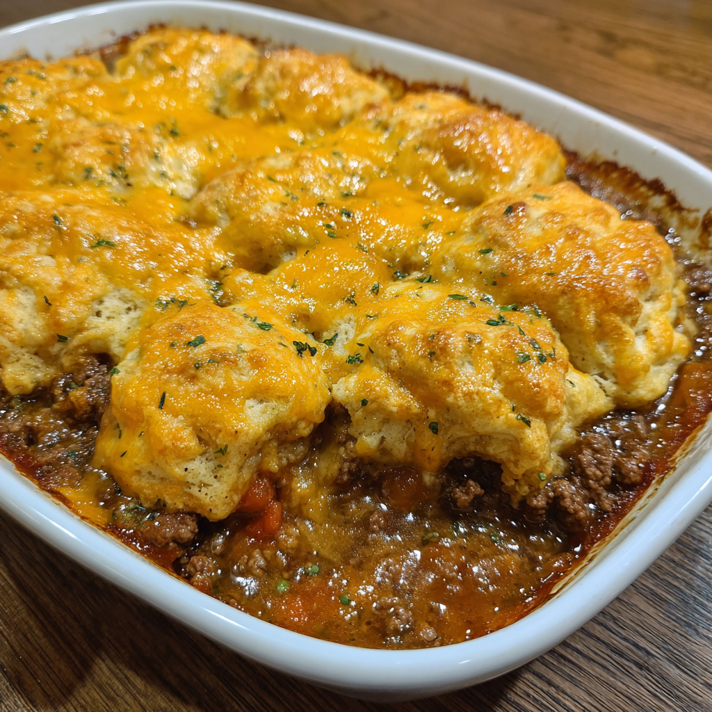 Cheddar Bay Hamburger Casserole