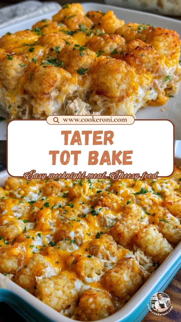 Cheddar Ranch Chicken Tater Tot Bake