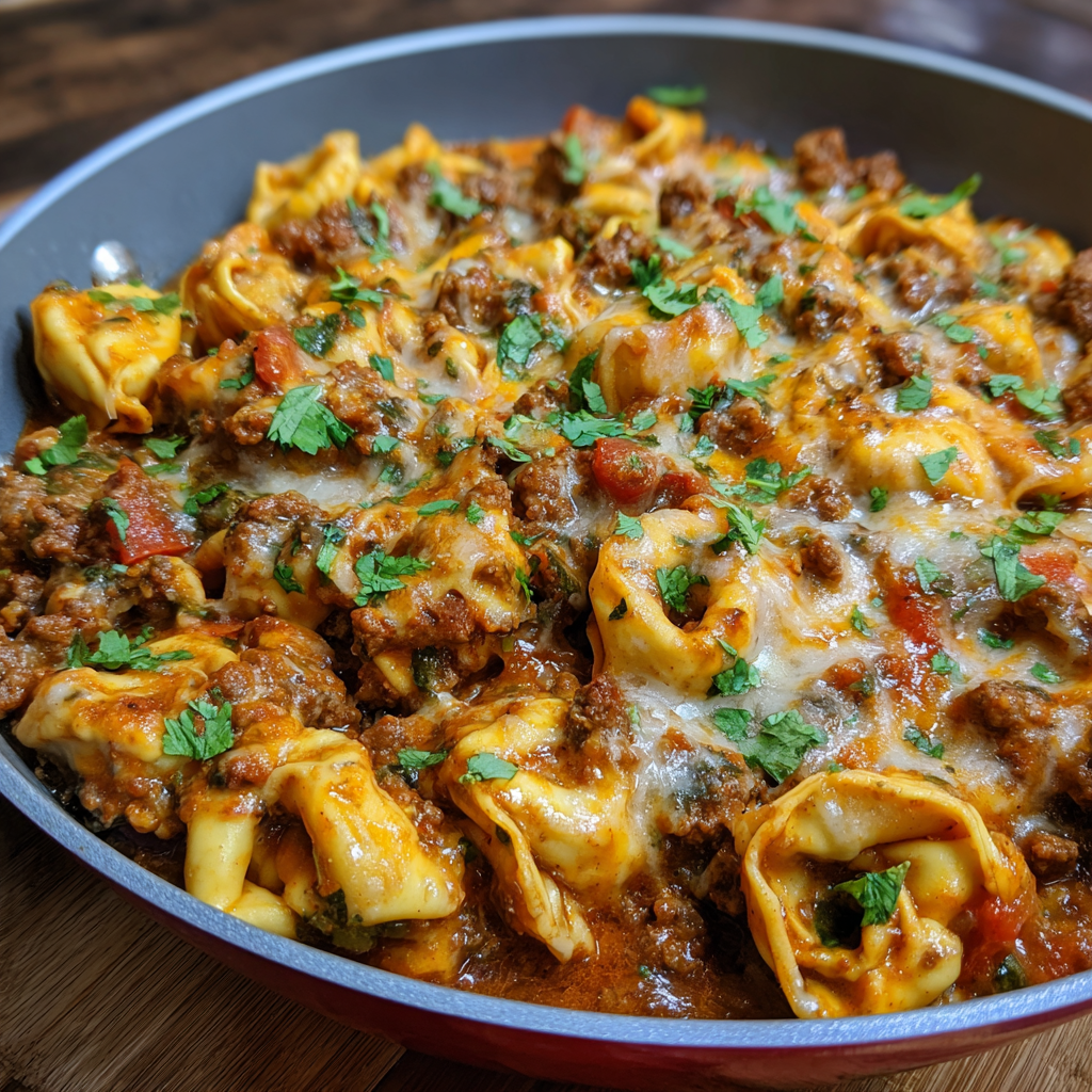 Cheesy Beef Enchilada Tortellini