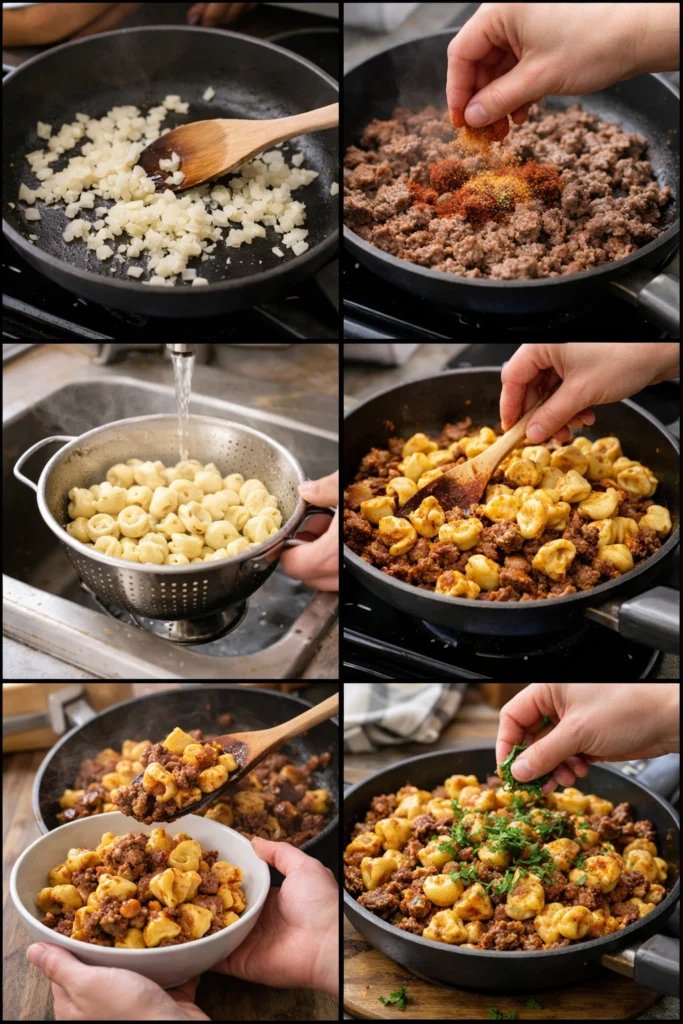 Cheesy Beef Enchilada Tortellini