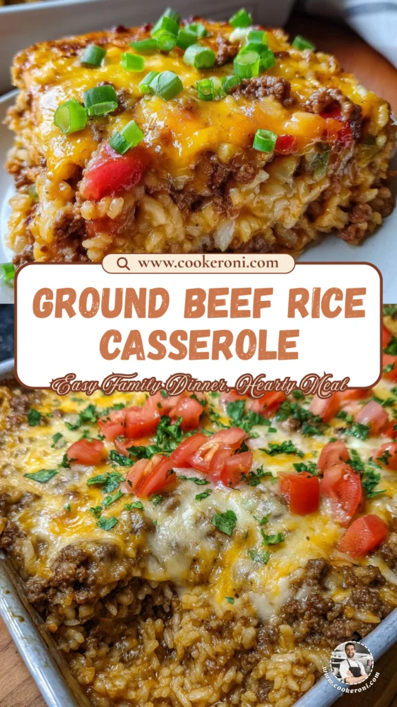 Cheesy Ground Beef Rice Casserole